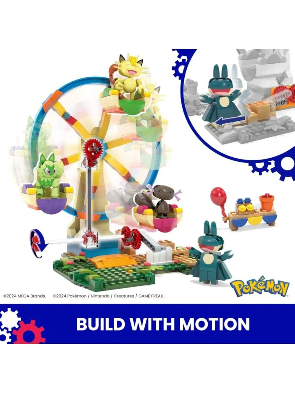393-Piece Building Toy Set with Ferris Wheel & 4 Poseable Characters for Kids